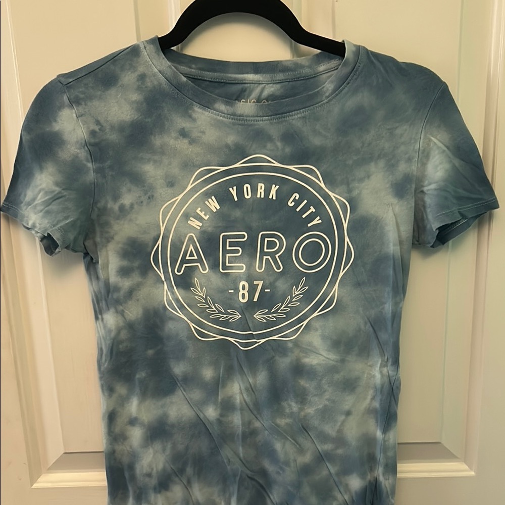 Aeropostale Blue Tie-Dye Short Sleeve Tee